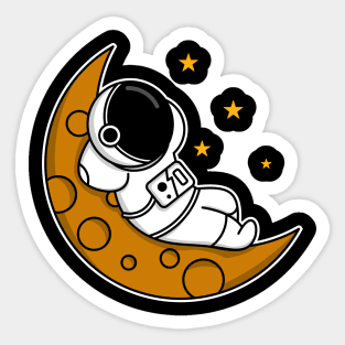 ASTRONAUT SLEEP ON THE MOON Sticker